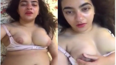 Indian beauty with nice XXX boobs rubs cunny while dreaming about chudai