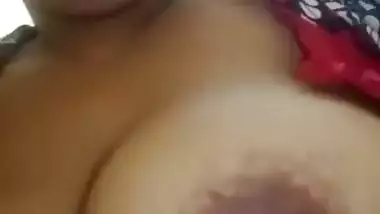 Bhabhi showing boobs and hairy pussy