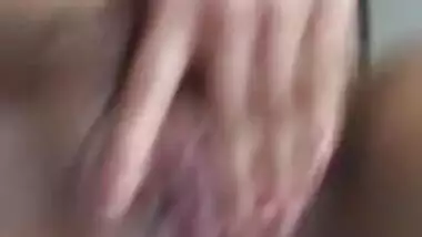 Cute girl fingering pussy on selfie cam
