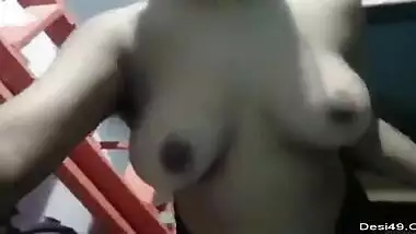 Desi girl exposes her wonderful natural XXX boobies on camera for fans