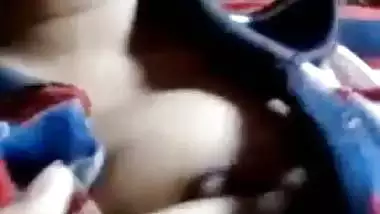 Polo t-shirt girl showing boobs on video call sex