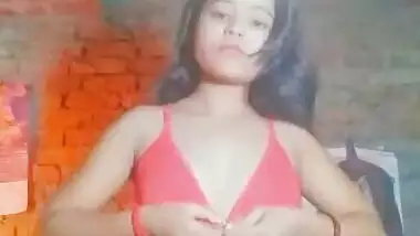 Dehati teen girl showing virgin boobs and pussy