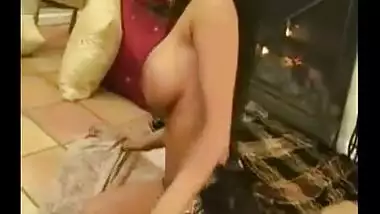 Exotic Indian babe masturbating with a Dildo