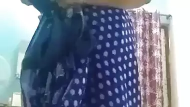 School teacher stripping saree and nude fingering