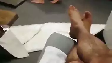 Cuckold sees his desi nude wife getting fucked by a servant