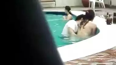 indian couple swimming pool sex