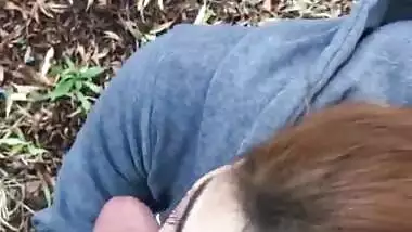 Sexy Pakistani girl giving blowjob in jungle