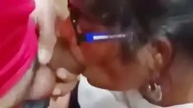 Nerdy Indian GF blowjob for the first time