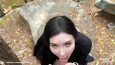 Brunette Public Deepthroats Dick And Rough Fucks In The Wood