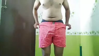 Indian boy removing underwear