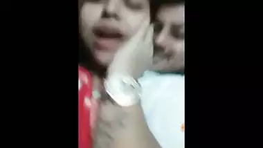 Desi pair sex play with boobs on live video call