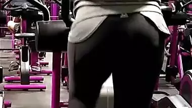 Big fat phat Indian booty at the gym legging spandex