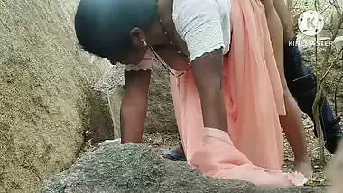 Indian outdoor sex of Nephew fucking his aunt in the bush