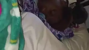 Beautiful Girl Cheating On Bed Beside Sleeping Black Girlfriend..Hot but Short Fucking