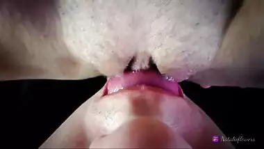 POV Closeup Licking Creamy Pussy and Clit.Real Pulsating Squirt Orgasm