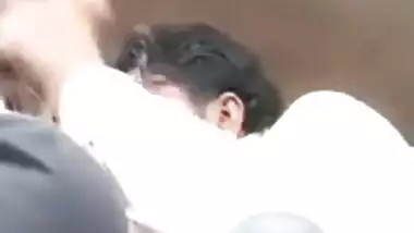 Boobs sucking in car
