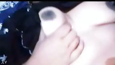 Indian Girlfriend enjoying her own boobs
