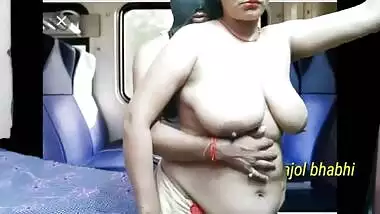 Indian aunty fucking in coach with her son in a journey and sucking cock and take cum in pussy