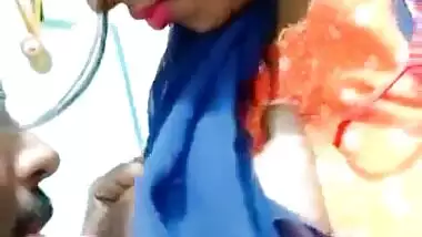 Desi village lover sucking boob