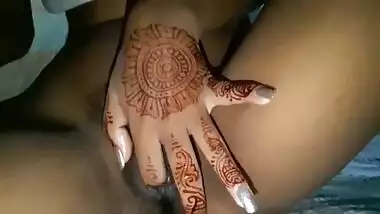 Mysterious Desi aunty with tattoos on hand fingers moist XXX cunny