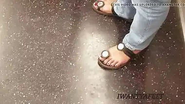 Candid indian teen girl feet sandals