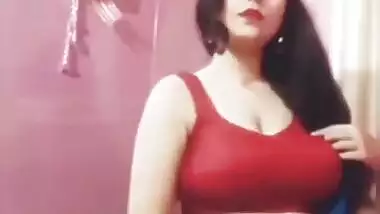 Rupsa Sexy Boobs and Navel in red bra and blue saree