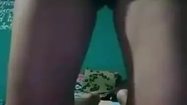 Desi chick touches tits and shows pussy during the video call