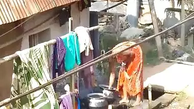 Hot Tits Of Village Woman Bathing