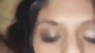 The guy pisses in GF’s mouth after getting a desi blowjob