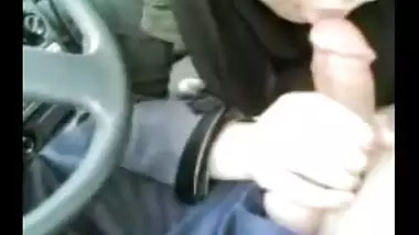 Muslim Indian girl sucks cock in the car
