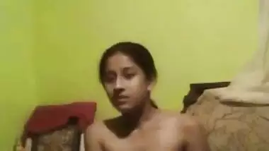 18 yr old couple jerks on a video call in a local sex video