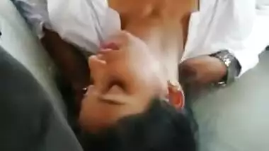 Desi girl group fucking outdoor in car