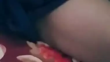 Hot desi babe shy on bed hubby showing ass and pussy