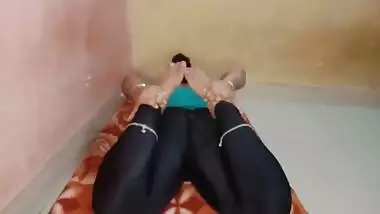 Indian Stepmom Is Doing Yoga And Stepson Helping To Stepmom For Best Figure