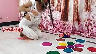 Holi Special - fuck hard priya in holi occasion with hindi roleplay - YOUR PRIYA