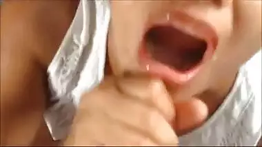 Desi Indian sex starved bhabhi gives oral-stimulation to two paramours