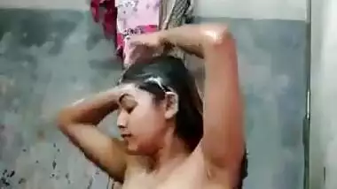 Beautiful girl bathing for lover