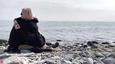 Blonde Public Blowjob Dick and Cum in Mouth by the Sea - Outdoor