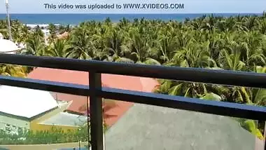 Hot indian housewife exposes and fingers herself on public balcony desi POV Indian