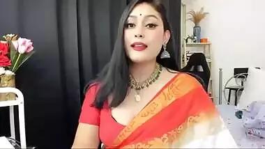 Cute Anna Sexy Live in Orange Saree