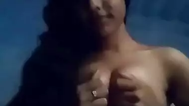 Sexy village girl making nude selfie video for lover