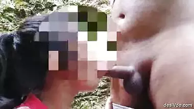 Sri lankan outdoor blowjob and cum swallow