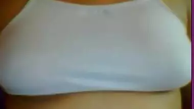 desi horny girl playing with her boobs 