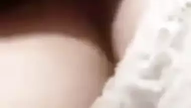 Cute expression during topless boobs show by Indian girl
