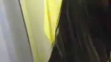 indian girl in changing room with white bf