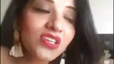 Monalisa Instagram Live with her ID, Cleavage in Nighty ,Big Melons