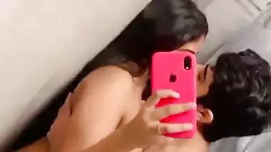 Indian sex MMS of a crazy guy fucking his GF in her bathroom