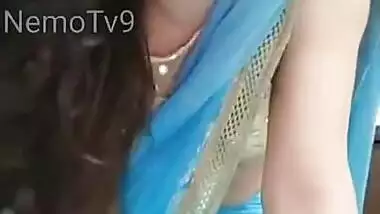 A very Hot Video call of Desi bhabi, saree remove, tease navel, very sexy