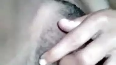 Fingers are a good thing to satisfy beautiful Indian girl's pussy