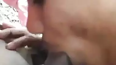 Marathi slut giving blowjob to customer in jungle